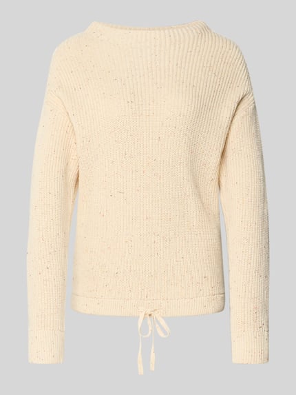 Jake*s Casual Gebreide pullover met extra brede schouders en tunnelkoord Ecru - 2
