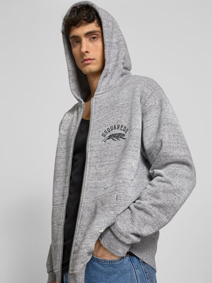Dsquared2 oversized sweatjack van katoen Donkergrijs gemêleerd - 3