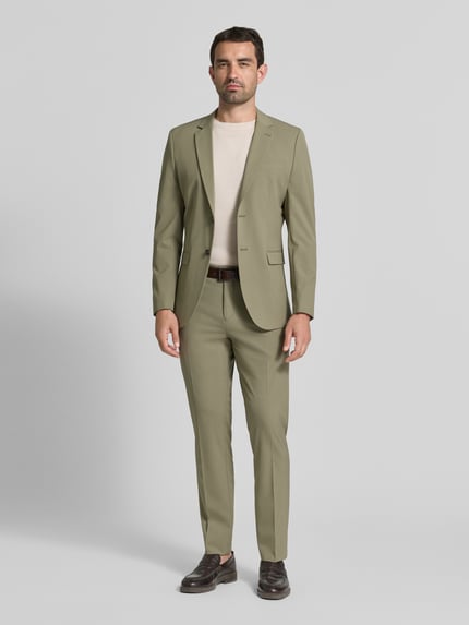 Selected slim fit pantalon met viscose model 'LIAM' Groen - 1