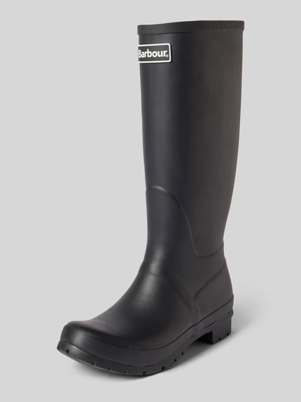 Barbour Laars met label in reliëf model 'Abbey Tall Welly' Zwart - 1
