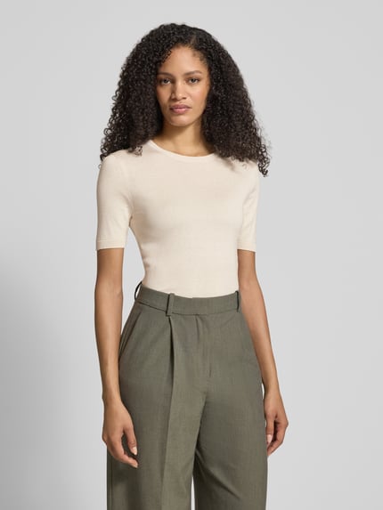 Weekend Max Mara Slim Fit Strickpullover aus Seide-Baumwoll-Mix Modell 'GABARRA' Offwhite 4