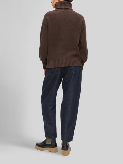 s.Oliver RED LABEL Pullover mit Rollkragen und Label-Detail Dunkelbraun 4