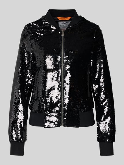 Original Bombers Bomberjack met pailletten en ritssluiting Zwart - 2