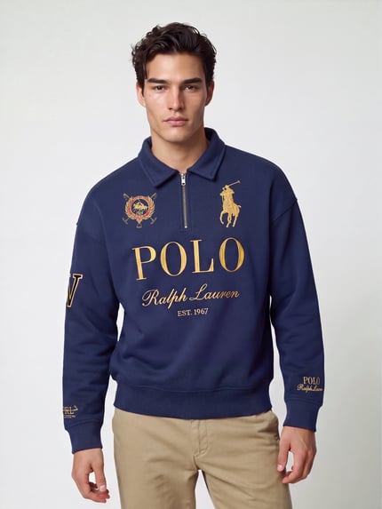 Polo Ralph Lauren Sweatshirt mit großem Frontlogo-Print Marine 4