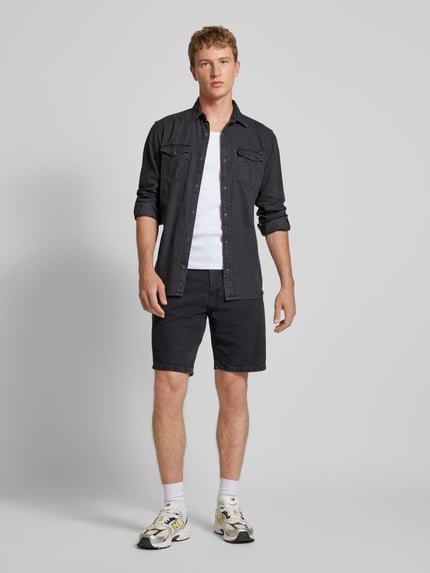 JACK & JONES Slim Fit Freizeithemd mit Kentkragen Modell 'ESHERIDAN' Black 1
