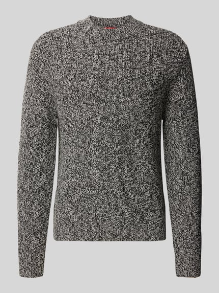 HUGO Pullover aus Wolle mit Strukturstrick Modell 'Suolaa' Mittelgrau 2