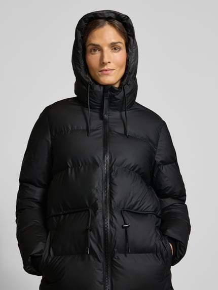 Rains Steppjacke mit Eingrifftaschen Modell 'Alta Long' Black 3