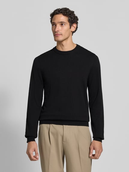 MCNEAL Strickpullover aus Baumwoll-Kaschmir-Mix mit Rundhalsausschnitt Black 4