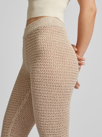Holzweiler Flared fit stoffen broek in brei-look Zand gemêleerd - 3