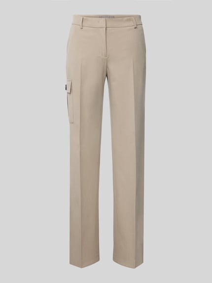 Christian Berg Woman Selection Straight leg stoffen broek met cargozak Taupe - 2