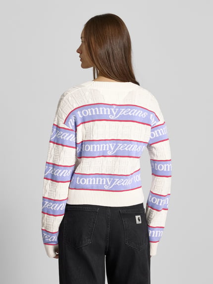 Tommy Jeans Sweter z dzianiny o kroju regular fit z czystej bawełny Złamany biały 5