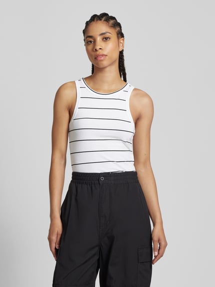 NOISY MAY® Tanktop met streepmotief, model 'MAYA' Zwart - 4