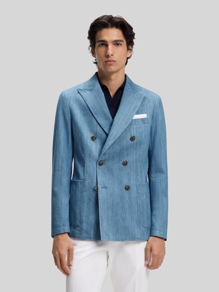 BOSS Regular Fit Sakko aus reiner Baumwolle Modell 'C-HANRY' Hellblau 4