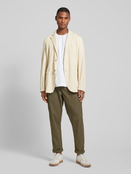 MANGO Regular Fit 2-Knopf-Sakko mit Leinen-Anteil Beige 1