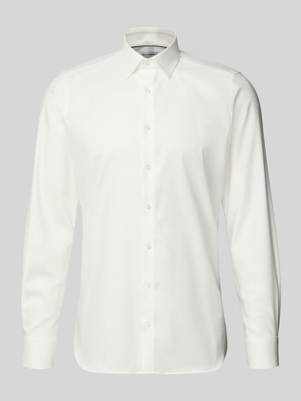 Produktfoto, Slim Fit Businesshemd in Premiumqualität von OLYMP Level 5, Optik: Unifarben, durchgehende Knopfleiste, Kentkragen, Material: Baumwoll-Mix, blickdicht, Twillgewebe, leicht glänzende glatte Struktur