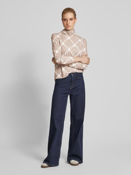 Street One Shirt met lange mouwen met coltrui Beige - 1