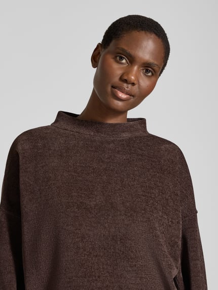 OPUS Pullunder mit Mock Neck Modell 'Gemse' Mittelbraun 3