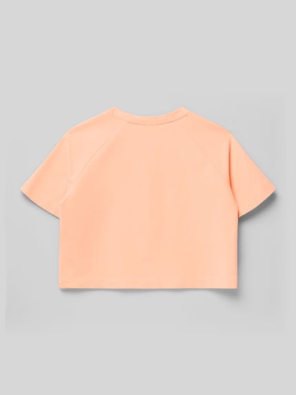 Produktfoto, Boxy Fit T-Shirt aus Baumwoll-Mix von s.Oliver RED LABEL, Kinder T-Shirt, Optik: Unifarben, Kurzarm, Raglanärmel, Rückansicht