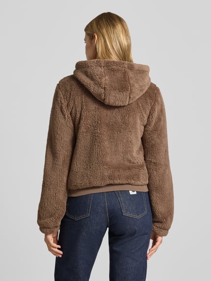 ONLY Regular Fit Teddyjacke mit Kapuze Modell 'NEWANNA' Taupe 5