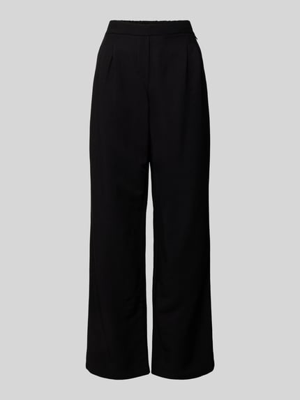 Stehmann Wide Leg Stoffhose aus Viskose-Leinen-Mix Modell 'Alexandria' Black 2