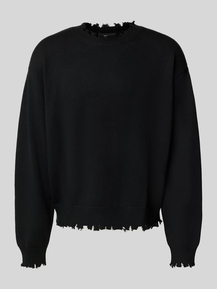 Don´t Waste Culture Sweatshirt met ribboorden, model 'Ilari' Zwart - 2