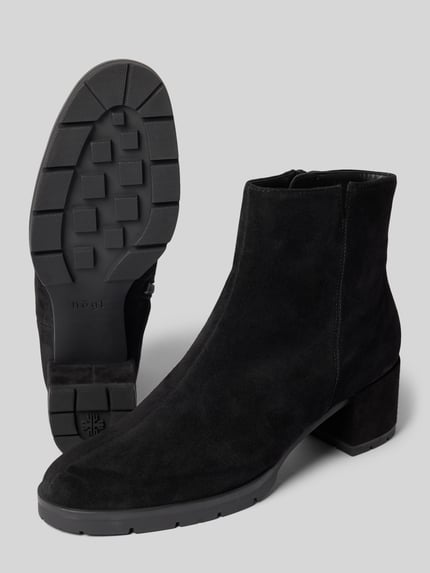 Produktfoto, Stiefeletten aus echt leer met ritssluiting van Högl, afgeronde pasvorm, geprofileerd, hakhoogte 5 cm, schachthoogte 12 cm, schachtbreedte 12 cm, kleur zwart