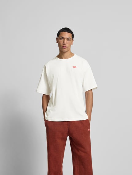 Diesel T-Shirt mit Label-Stitching Weiss 4