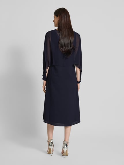 COMMA Midikleid in Layering-Optik Marine 5