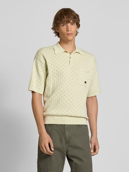 BLKVIS Relaxed fit poloshirt met pointellemotief Lichtgroen - 4