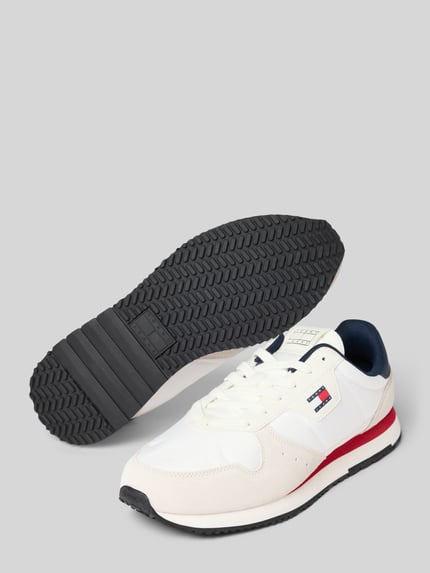 Tommy Jeans Low-top-sneakers van leermix Wit - 4