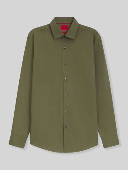 HUGO Slim Fit Businesshemd aus reiner Baumwolle Modell 'KENNO' Oliv 2