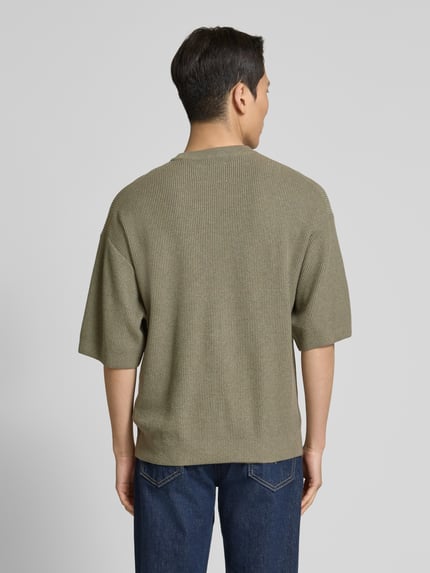 JACK & JONES Premium Koszulka dzianinowa z dekoltem w łódkę model 'KALEB' Oliwkowy 5
