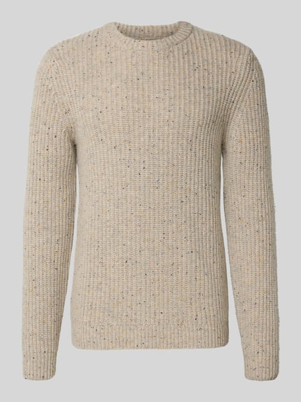 Gebreide pullover van wolmix met ronde hals Shop The Look MANNEQUINE