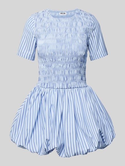 Amy Lynn Cocktailjurk met smokdetails, model 'Eleonor' Blauw - 2