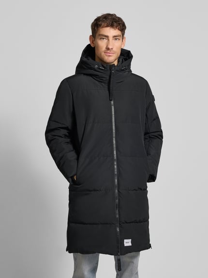khujo Gewatteerde mantel met capuchon en tweewegritssluiting model 'LEAR' Zwart - 4