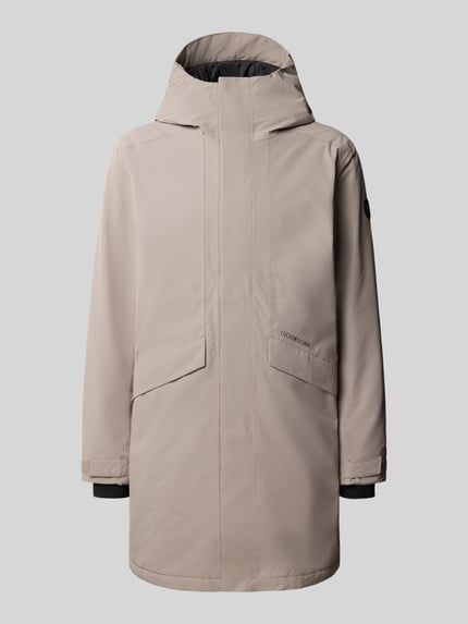 Produktfoto, Regular Fit Parka mit Kapuze Modell 'Kenny' von Didriksons in Beige mit Eingrifftaschen, glatte Oberfläche, schlichte Form, Herren Parka