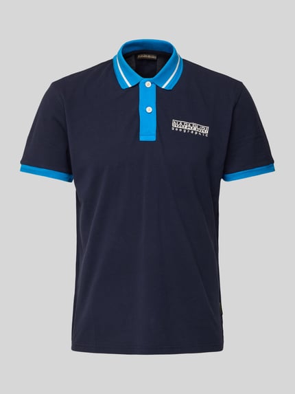 Napapijri Regular fit poloshirt met labelstitching, model 'E-MURLO' Marineblauw - 2