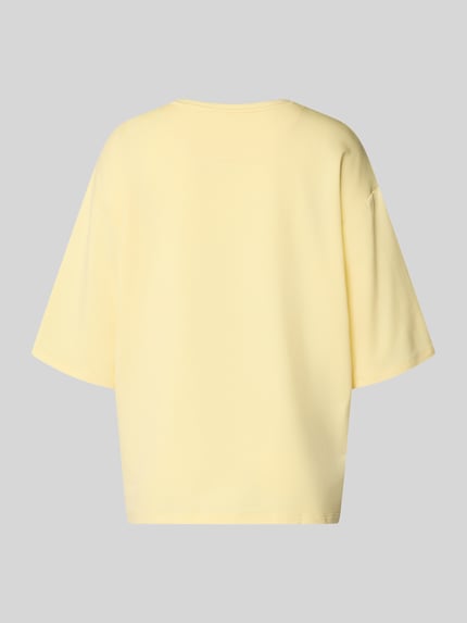 Productfoto, Relaxed Fit Pyjama-Oberteil met ronde hals van Christian Berg Woman uit katoenmix met stretch, lichte gele kleur, glad oppervlak