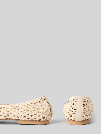 INUOVO Ballerina's in gevlochten look, model 'Raffia' Beige - 2