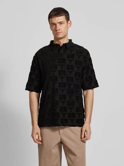 Carlo Colucci Regular Fit Poloshirt mit Knopfleiste Modell 'BEACHWEAR' Black 4