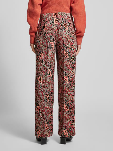 VERO MODA Regular Fit  Weite Hose mit Hornoptik-Knopf Modell 'MABLE MAVITA' Rot 5