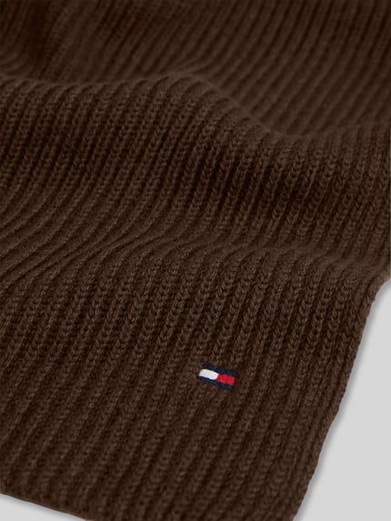 Tommy Hilfiger Schal aus Wolle Kaschmir mit Logo-Detail Dunkelbraun 3