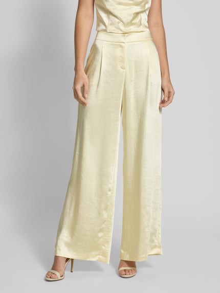 Jake*s Cocktail Cocktailhose aus Satin mit weitem Bein Hellgelb 4