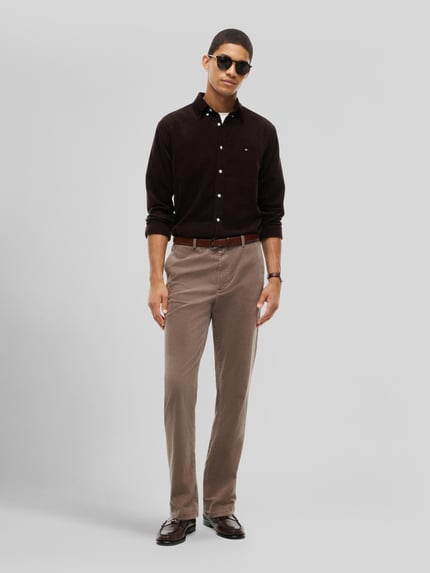 Tommy Hilfiger Slim Fit Cordhose aus Baumwoll-Mix Beige 1