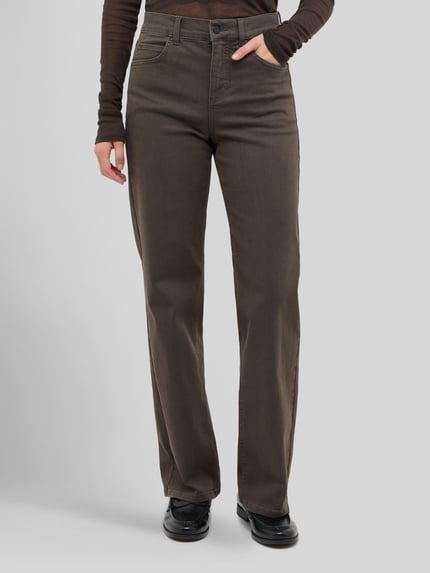 ANGELS Straight Fit Jeans aus Baumwoll-Mix Modell 'Lara' Dunkelbraun 4