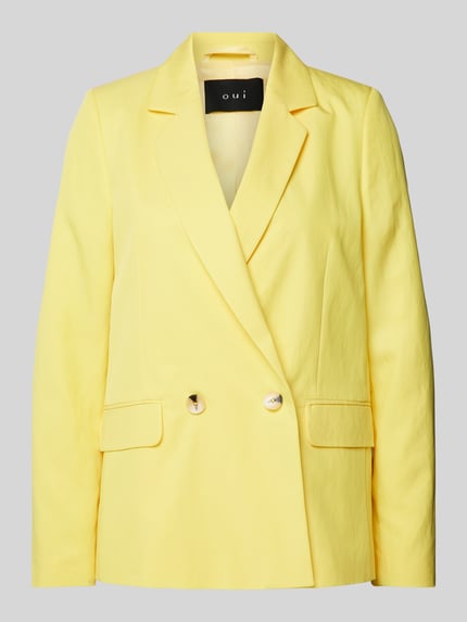 Oui Blazer met klepzakken Lichtgeel - 2