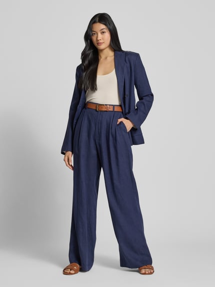 Seidensticker Wide Leg Bundfaltenhose mit Eingrifftaschen Marine 1