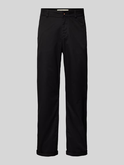 Tom Tailor Denim Loose Fit Stoffhose aus reiner Baumwolle mit schmalem Bein Black 2