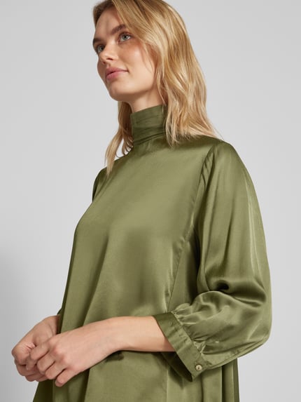 Milano Italy Comfort fit blouse van viscose Kaki - 3
