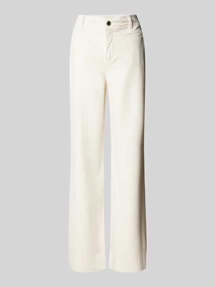 MOS MOSH Wide leg jeans met strookzakken, model 'SOEY BEAUMONT' Ecru - 2